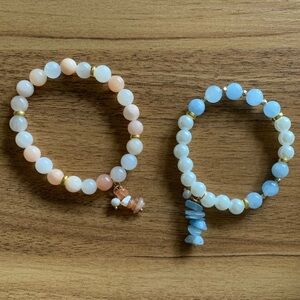 {Handmade} Beaded Bracelets with Stacked Charms